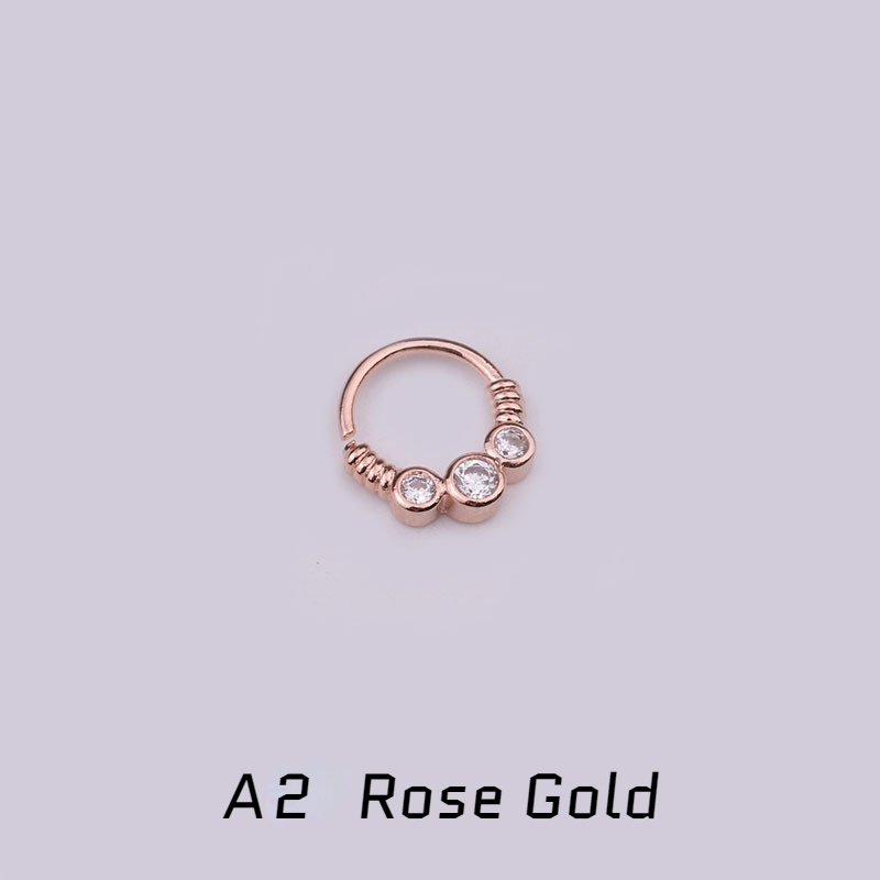 20G Titanium 20G CNC Pave Clicker Ring - Nose, Cartilage, Earlobe