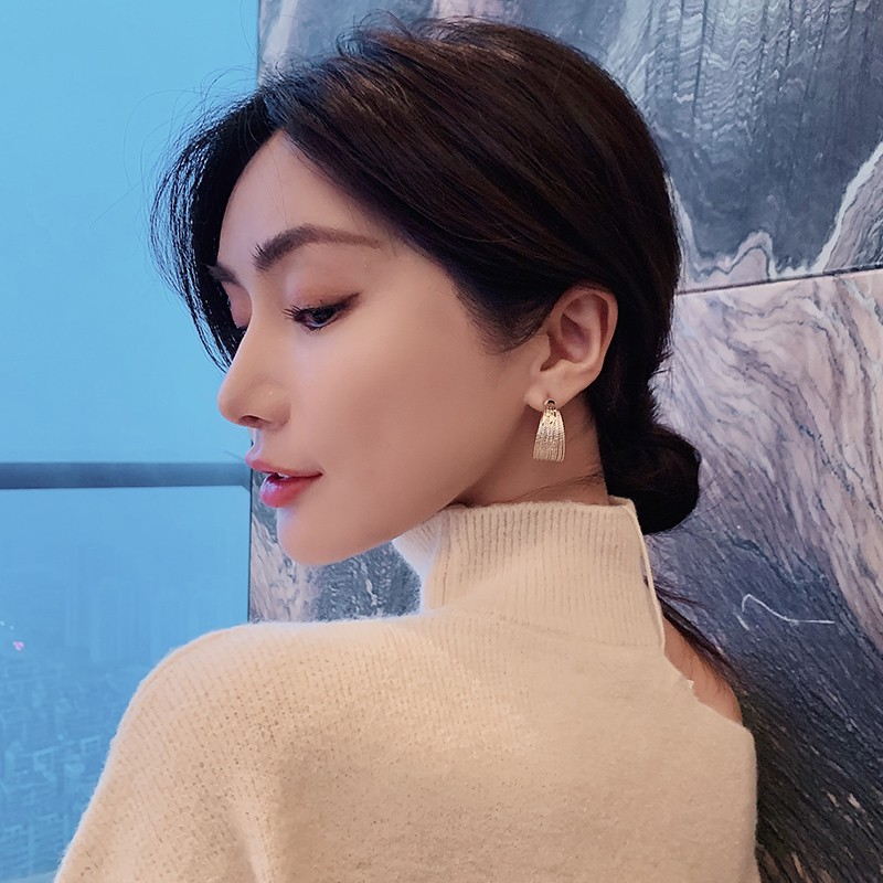 Pendientes de aro de oro de alambre | Pendientes de aro de oro grueso con alfileres de plata de ley