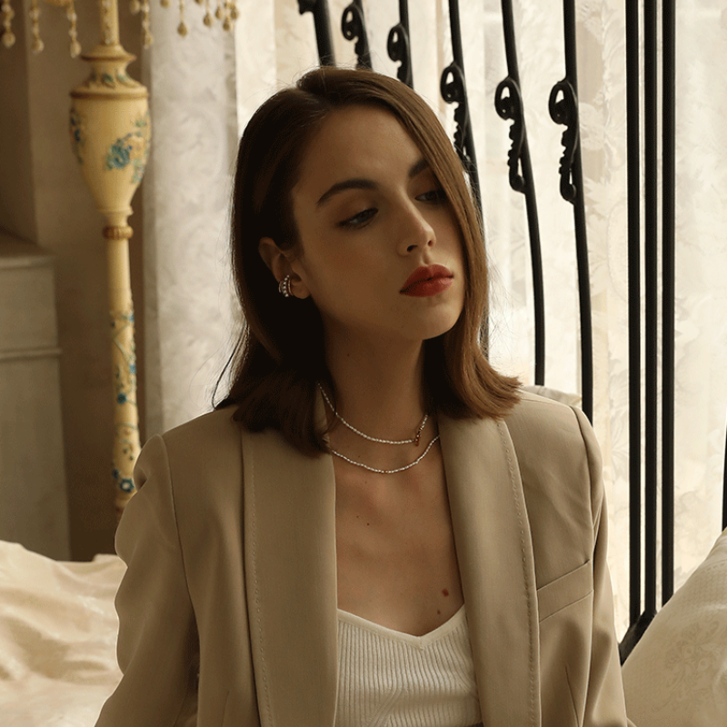 Clips para las orejas de perlas redondas retro, oro de 14 quilates sobre plata de ley (3 mm)