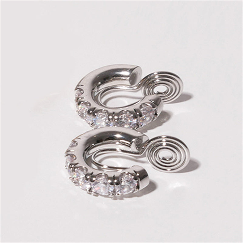 Crystal Clip on Hoop Earrings | Non Pierced Earrings | Clip on Earrings for Women in 18K Gold Plated