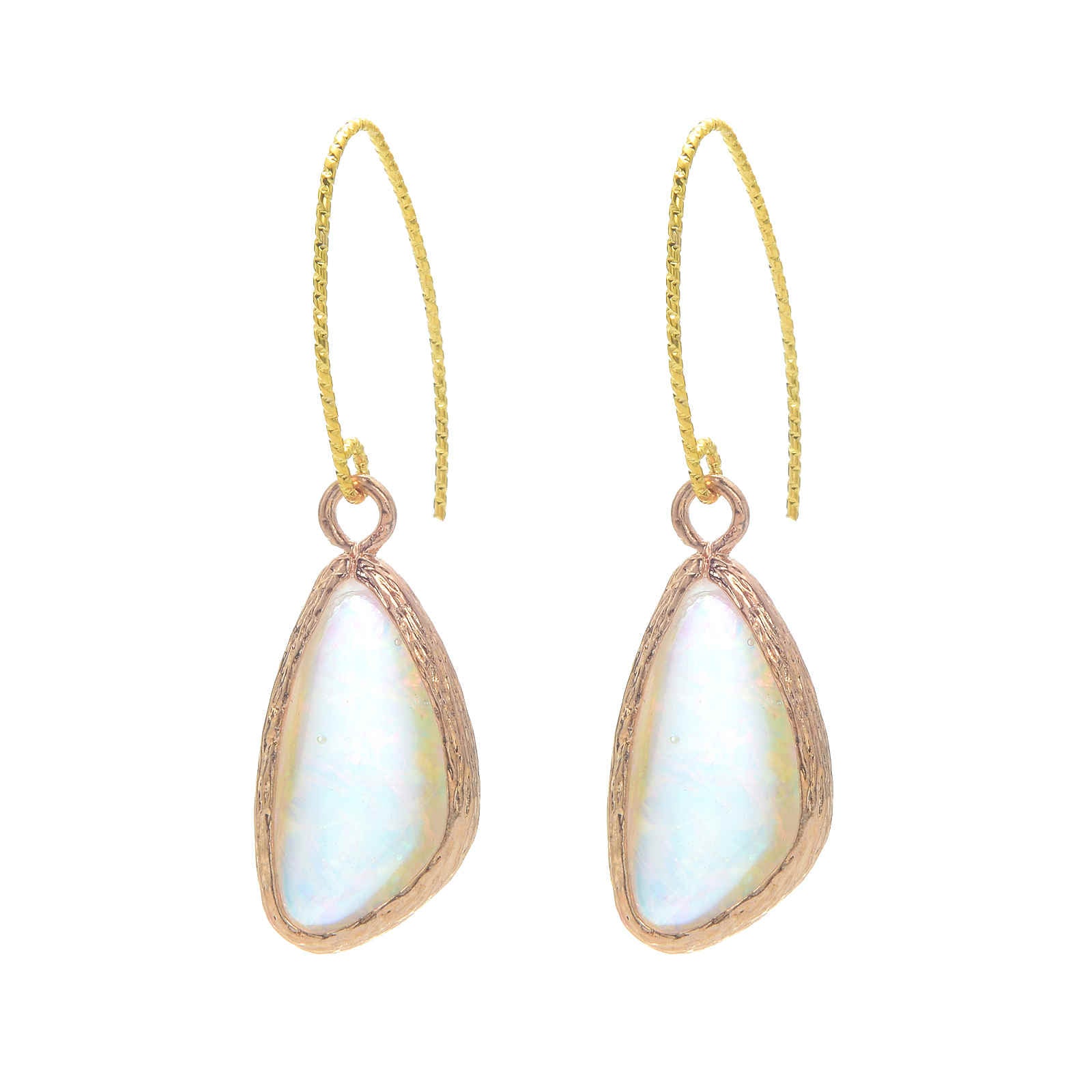 Oil Painting Earrings | Opal Drop Earrings | Green Crystal Drop Earrings