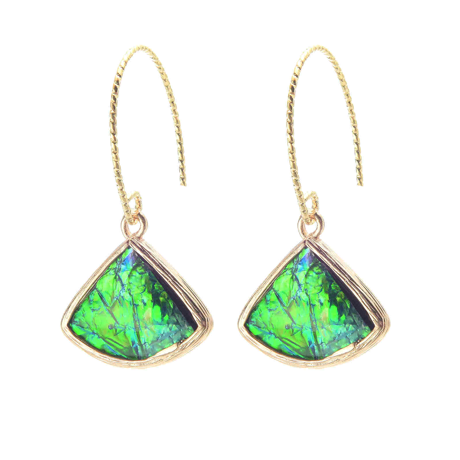 Oil Painting Earrings | Opal Drop Earrings | Green Crystal Drop Earrings
