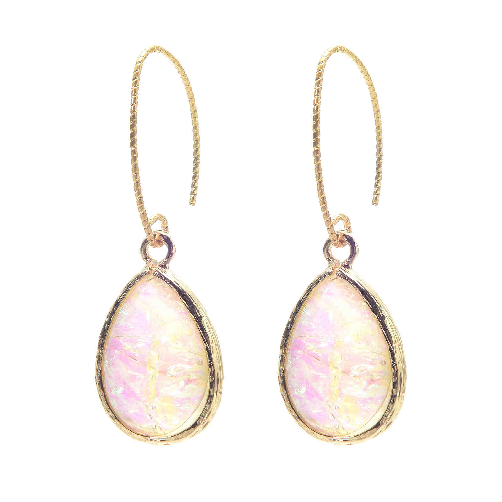 Oil Painting Earrings | Opal Drop Earrings | Green Crystal Drop Earrings