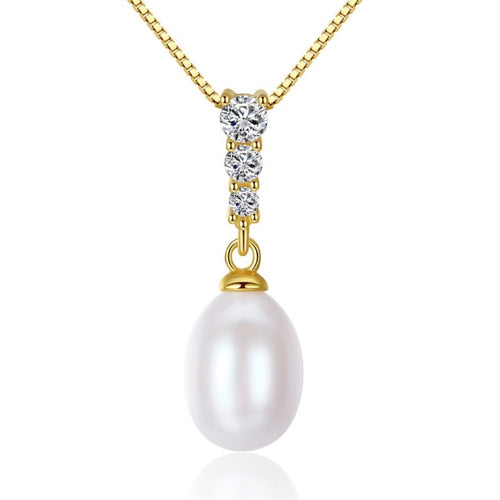 Pearl Pendant Necklace Gold | Teardrop Dainty Freshwater Pearl Necklace | Pink Pearl Diamond Necklace Designs