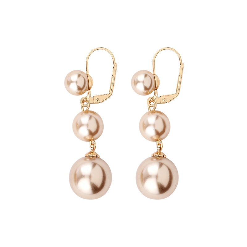 Champagne Pearl Dangle Earrings