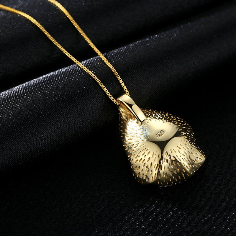 Shell Shape Cultured Freshwater Pearl Pendant Diamond Necklace 14K Gold Over Sterling Silver