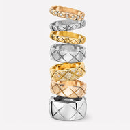 Wide Band Rings | Sterling Silver Ring with X Pattern | Wide Band Diamond Ring  for Women and Men