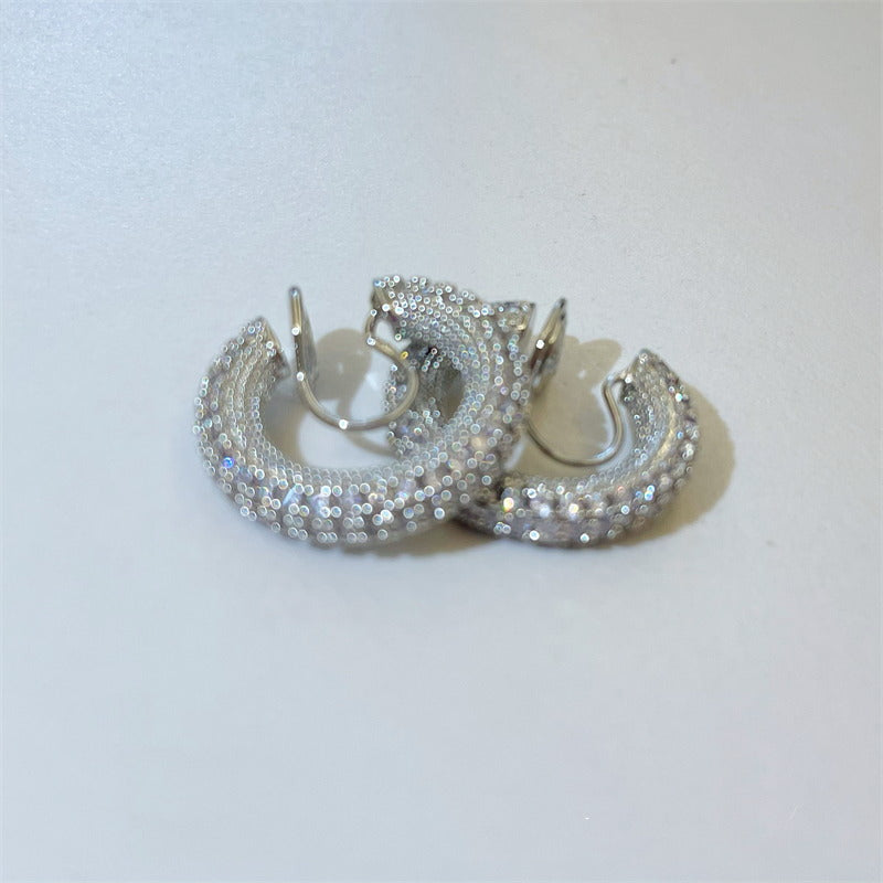 Pendientes de clip de diamantes | Pendientes de aro con clip | Pendientes sin perforar de cristal para mujer