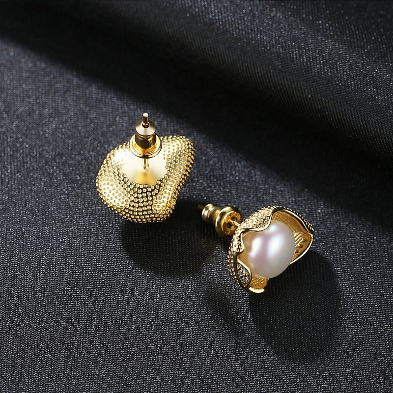 white real pearl earrings
