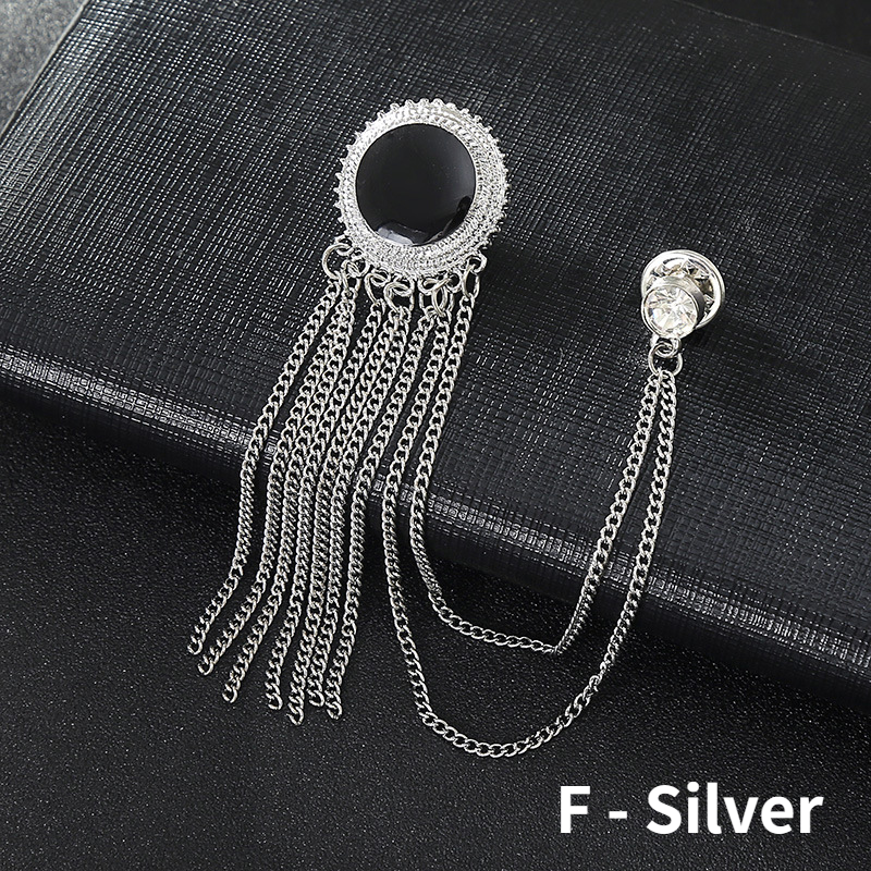 Chain Tassel Victory Brooch for Men Gold and Silver Designer Brooch Pin Collar Brooch for Men