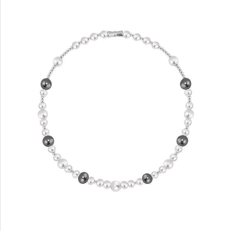 White and Black Mens Pearl Necklace | Mens’s Pearl Necklace Gift for Men