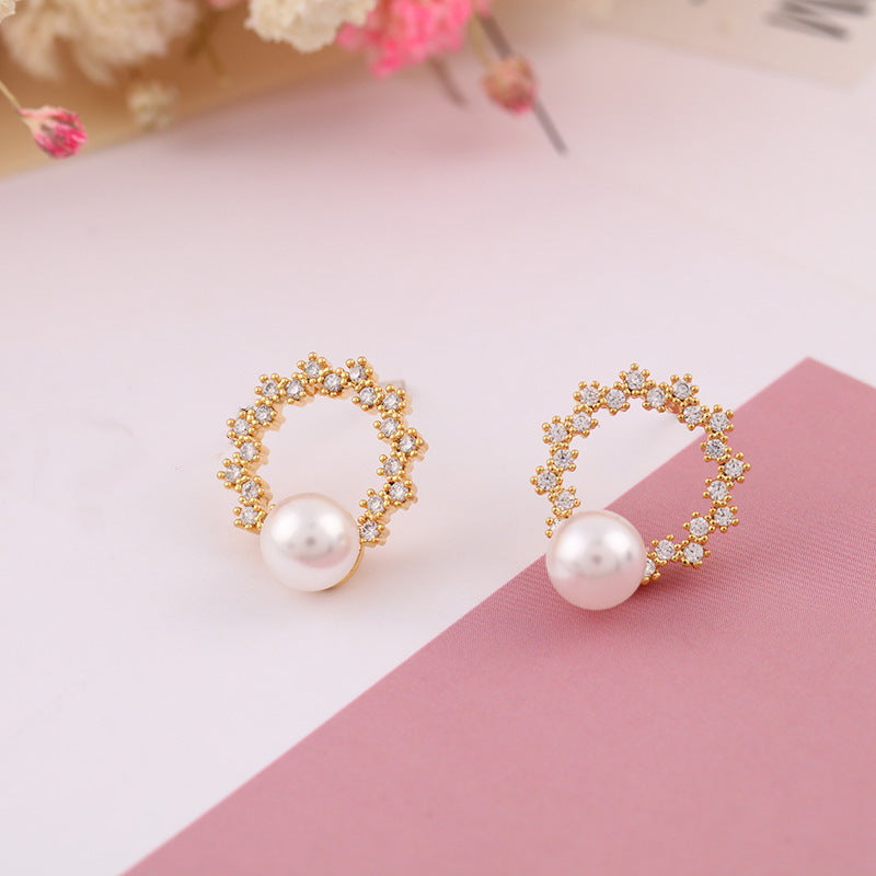 Pendientes de perlas reales AAA | Pendientes pequeños de perlas con pasador de plata | Aretes de oro y plata (6 mm)