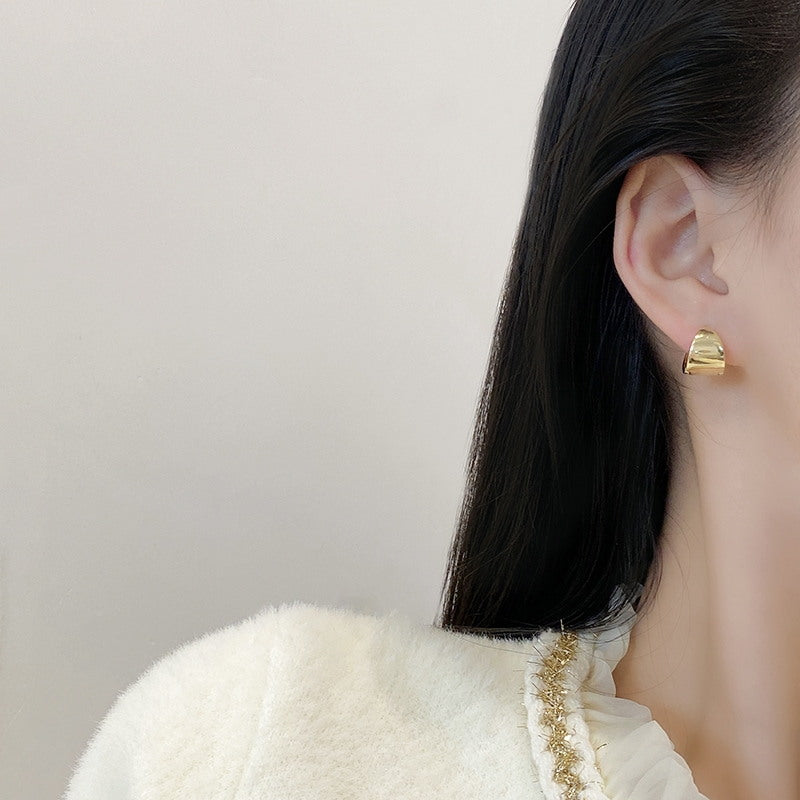 Pendientes de aro gruesos | Pendientes Huggie de oro y plata para mujer