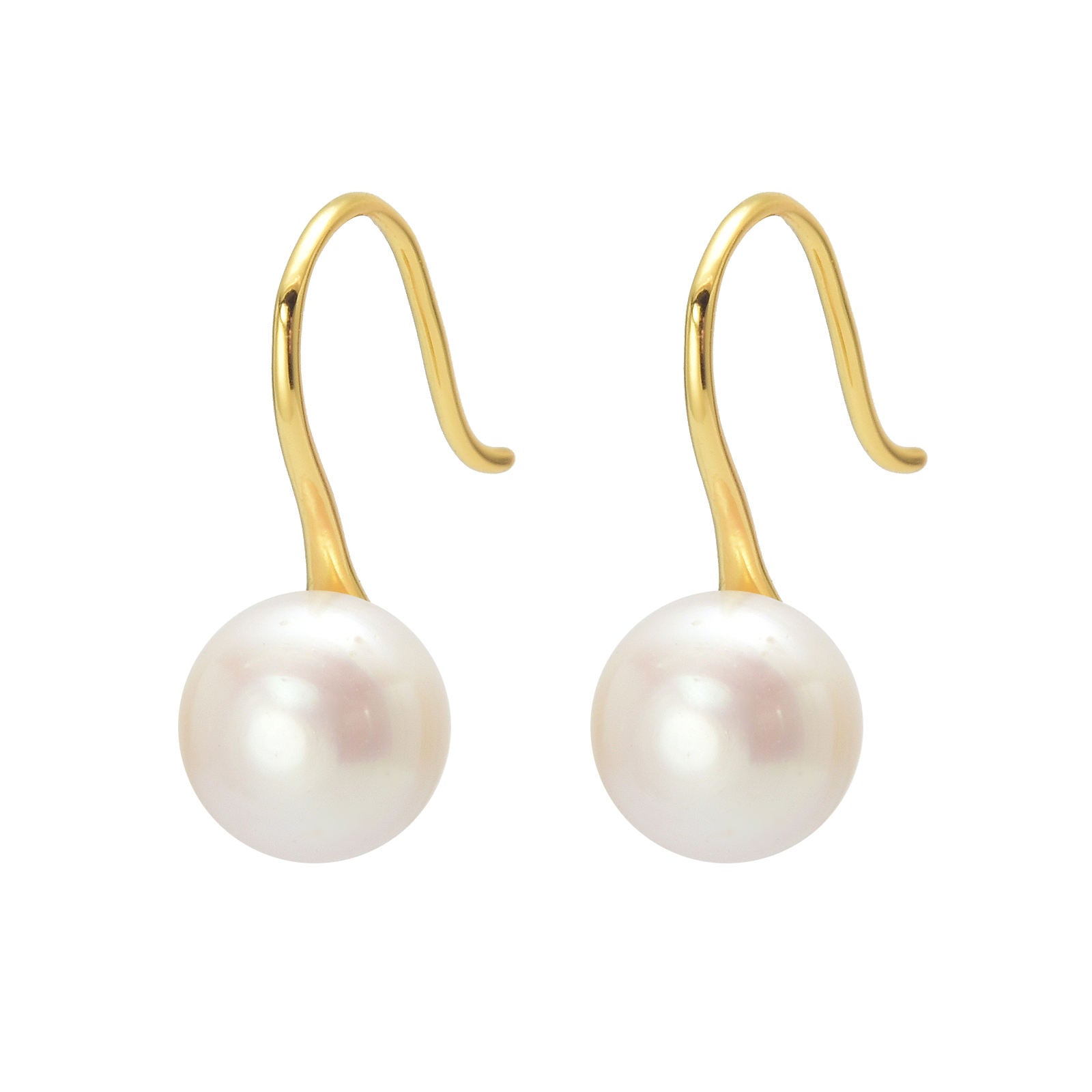 AAAA Freshwater Pearl Drop Earrings S925 | Real Pearl Earrings in Sterling Silver and 14k Gold Plated Pin