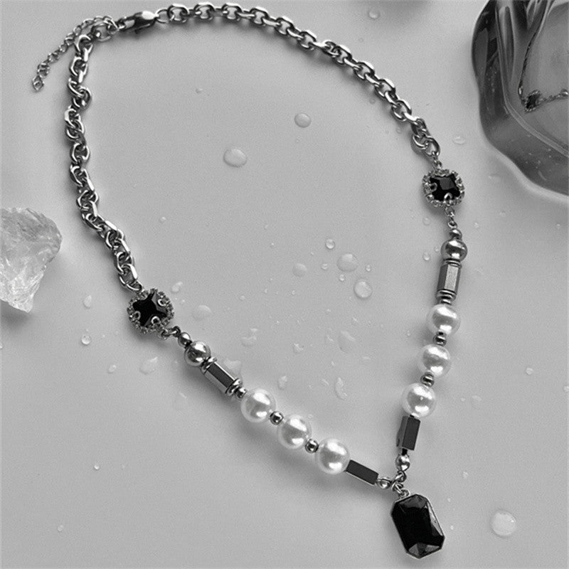 Mens Cuban Link Chain | Mens Pearl Necklace | Obisidian Necklace Mens