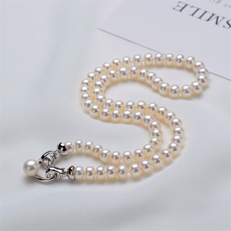 Ensemble de 4 | Collier, bracelet, boucles d'oreilles et bague en perles d'eau douce blanches délicates de 9 à 10 mm