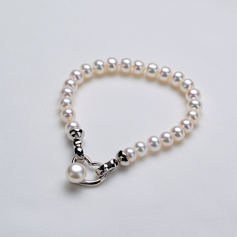 Ensemble de 4 | Collier, bracelet, boucles d'oreilles et bague en perles d'eau douce blanches délicates de 9 à 10 mm