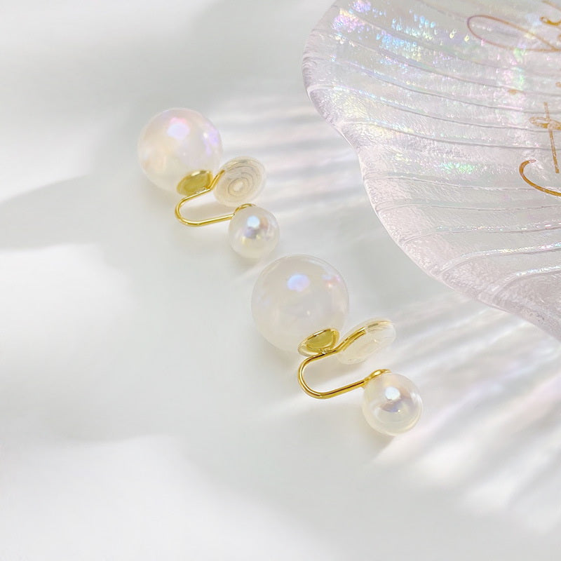 Moonstone Clip On Earrings | Non Pierced Earrings | Opal Clip On Earrings for Women