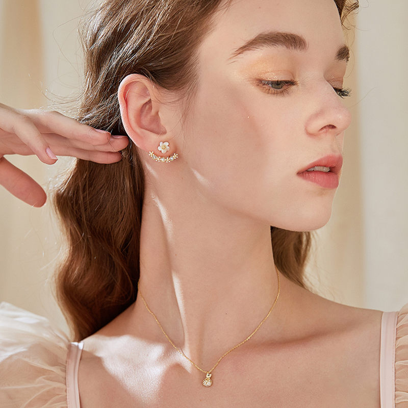 Daisy Stud Earrings | Flower Earring Jackets | Detachable Jacket Earrings with Sterling Silver Pins