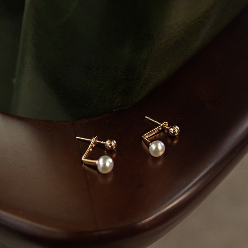 AAA Freshwater Pearl Earring Jackets | Adjustable Real Pearl Earrings | Gold Stud Pearl Earrings with Silver Pin