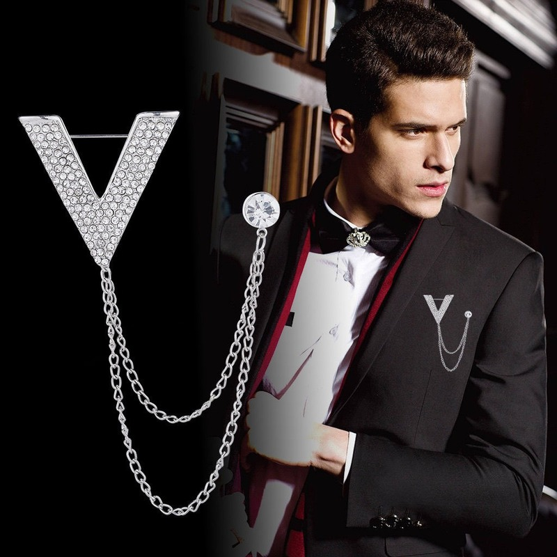 Chain Tassel Style Brooch for Men Handmade Jewelry Gift