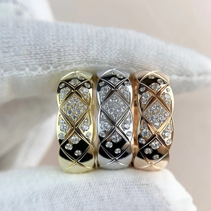 Wide Band Rings | Sterling Silver Ring with X Pattern | Wide Band Diamond Gold Ring for Women and Men