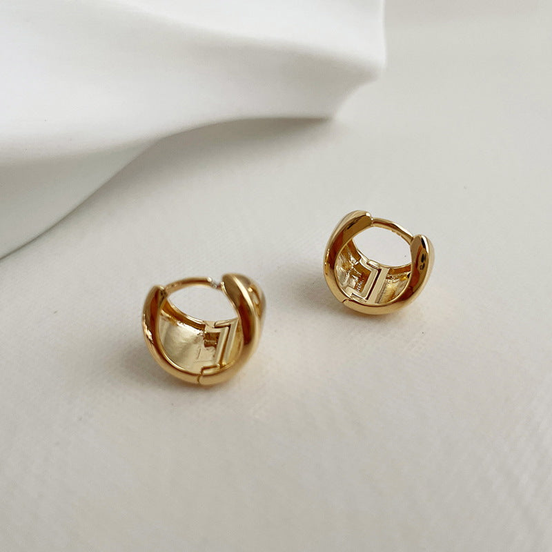 Pendientes de aro gruesos | Pendientes Huggie de oro y plata para mujer