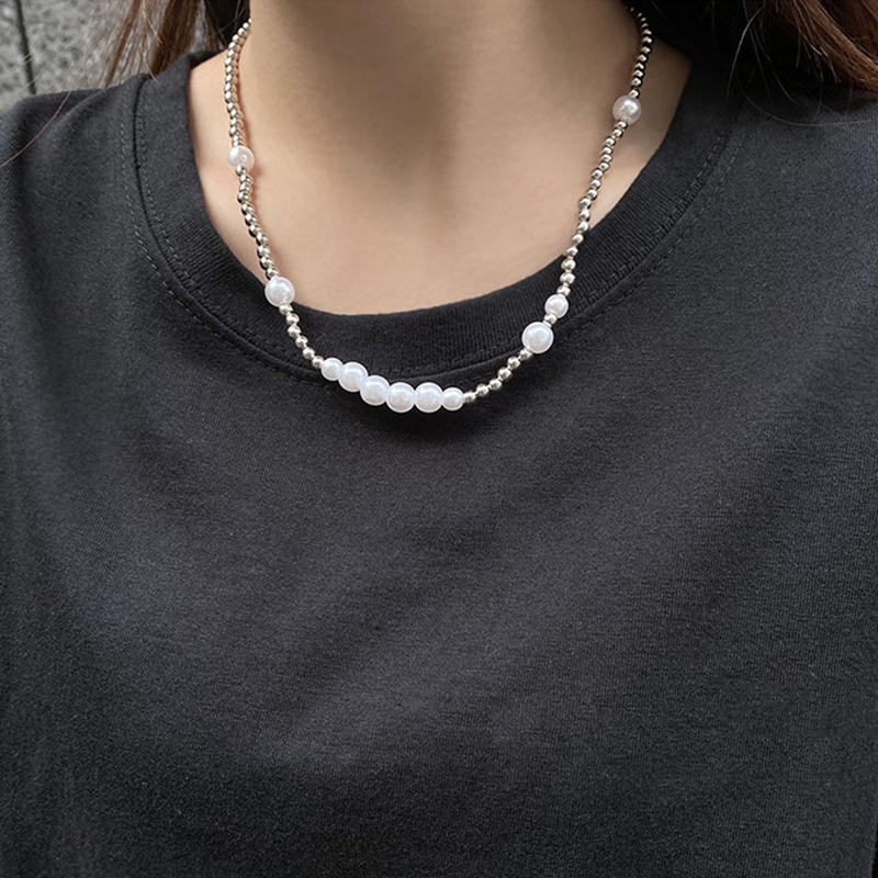 Men's Pearl Necklace | Freshwater Mens Pearl Necklace | Faux Pearl Necklace for Men