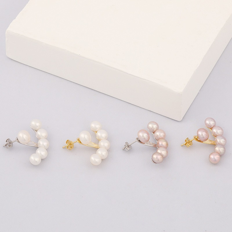 Freshwater Pearl Earrings Vintage Pearl Jackets Earrings in 14K Gold and Sterling Silver