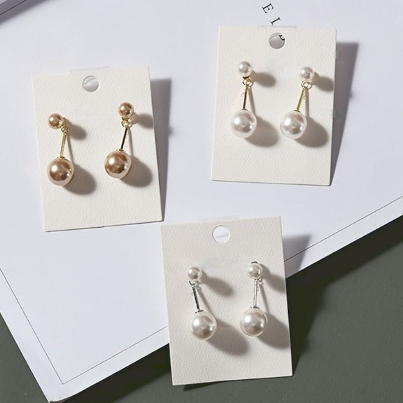 Round Pearl Drop Earring Jackets Dangle Earrings for Women  in 14K Gold Over Sterling Silver