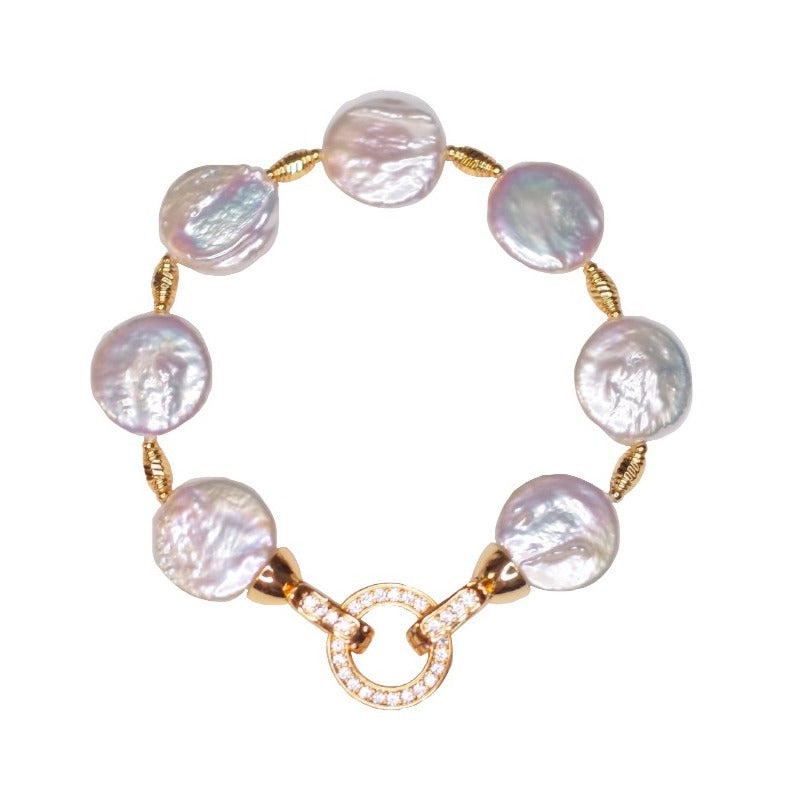 Real Baroque Pearl Bracelet And Necklace | 14K Gold AAA Pearl Dainty Bracelet Wedding Jewelry