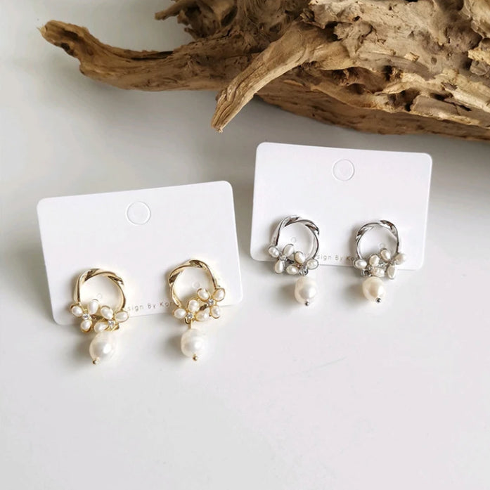 Freshwater Cultured Pearl Drop Earrings in 14K Gold Over Sterling Silver(8-9mm)