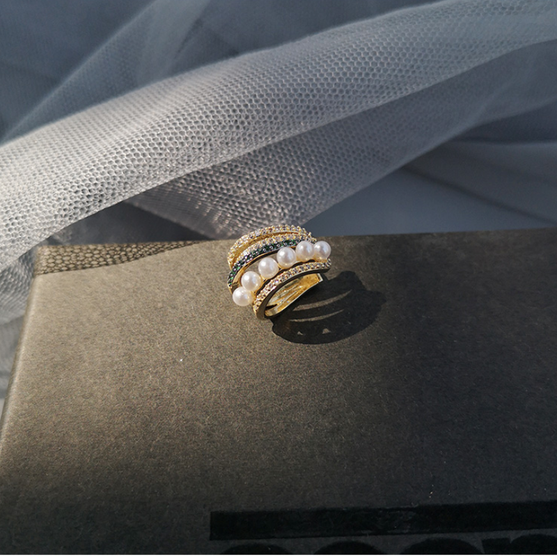 Clips para las orejas de perlas redondas retro, oro de 14 quilates sobre plata de ley (3 mm)