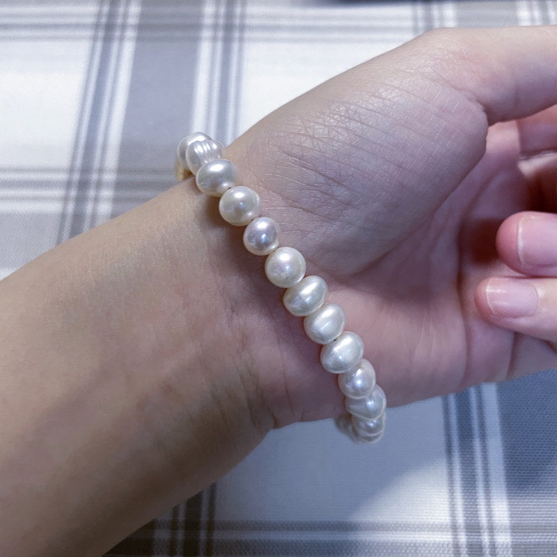 Magnetic Freshwater Pearl Bracelet | AAA Real White Pearl Bracelet (7-8.5 Inches)