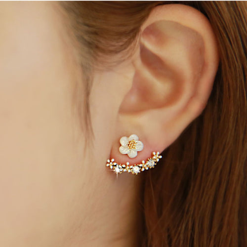 Daisy Stud Earrings | Flower Earring Jackets | Detachable Jacket Earrings with Sterling Silver Pins