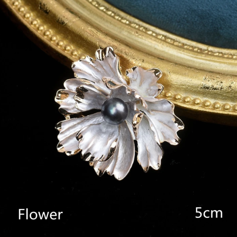 flower brooch with pearl