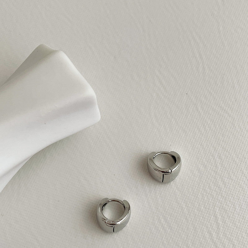 Pendientes de aro gruesos | Pendientes Huggie de oro y plata para mujer