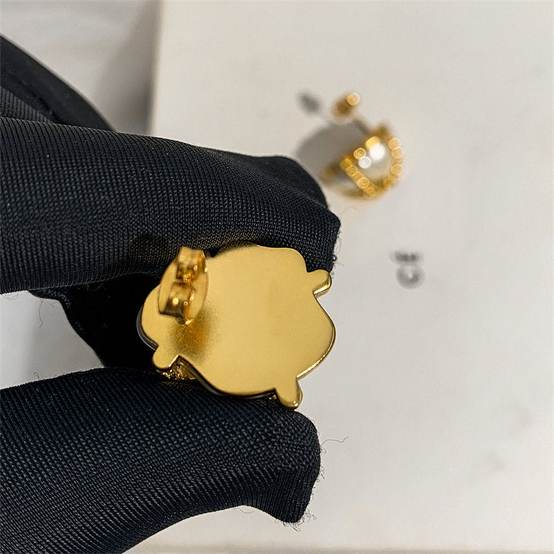 Baroque Pearl Earrings | Natural Resin Baroque Pearl Studs in 18K Gold Plated