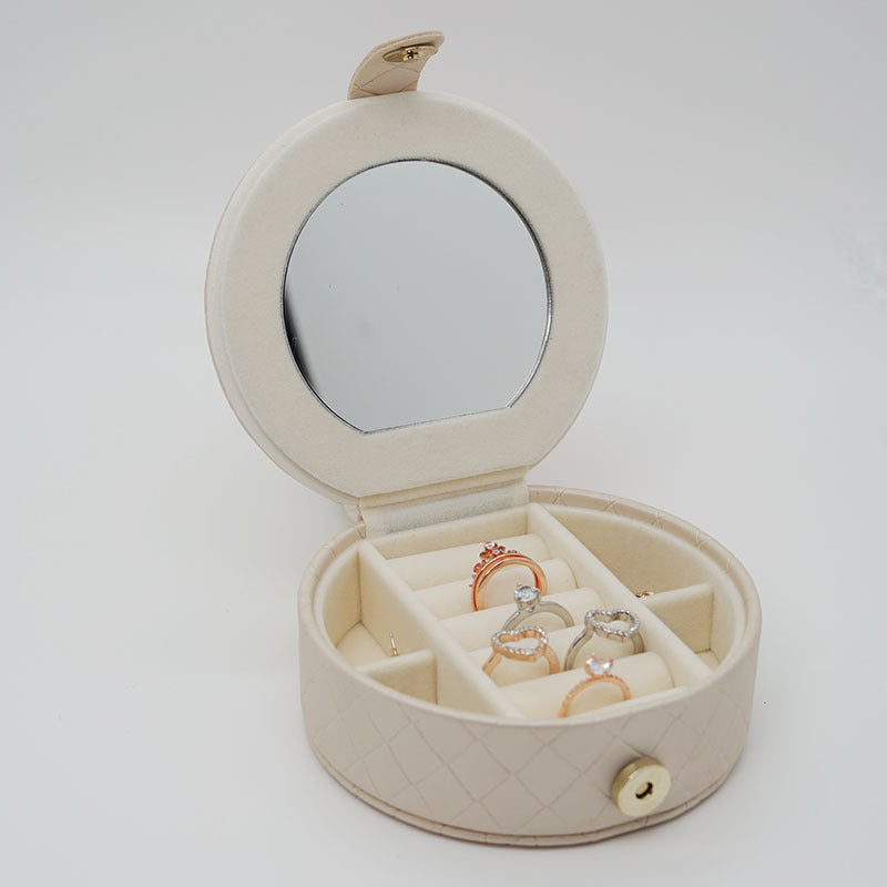 Women's Mini stud earrings rings Jewelry Box | Travel Portable Jewelry PU Box