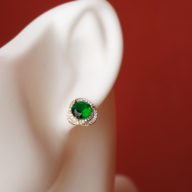 Pendientes Piedra Luna Verde Oro 18K Joyería Hecha A Mano