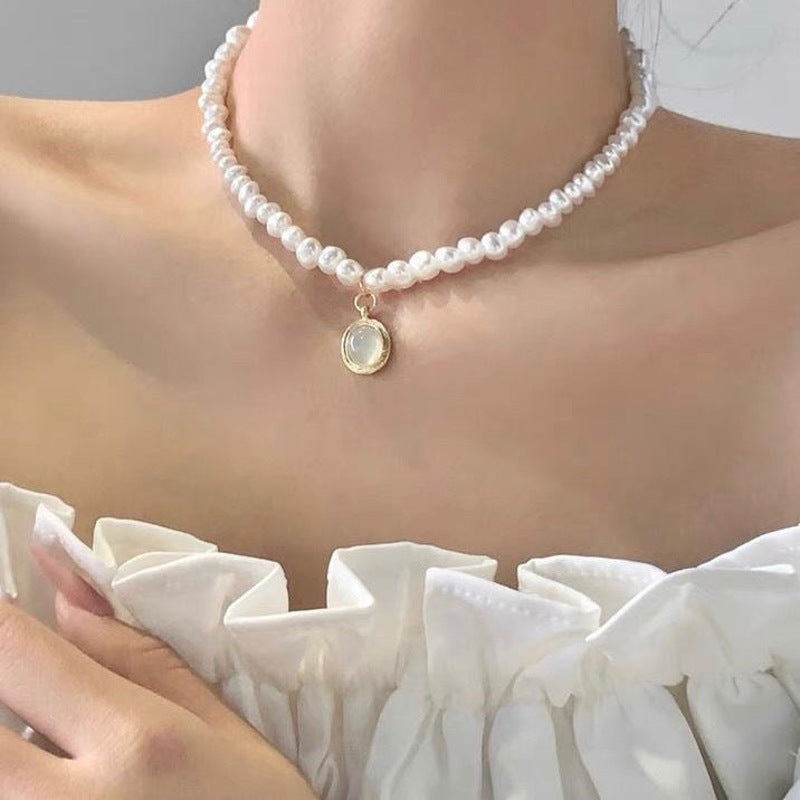 Baroque Pearl Choker | Baroque Pearl Necklace | Freshwater Pearl Necklace with Pendant for Women (5-6mm)