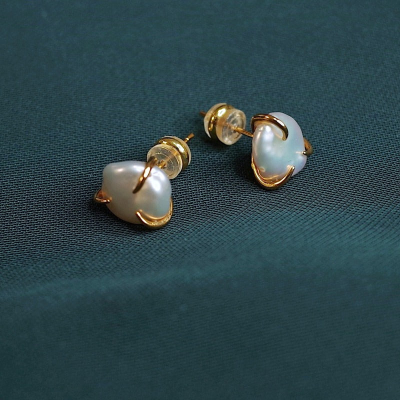 Baroque Pearl Stud Earrings | Baroque Pearl Earrings with Allergy-free Pins (10-11mm)