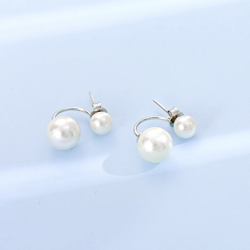 2 pearl earrings real white pearl earrings