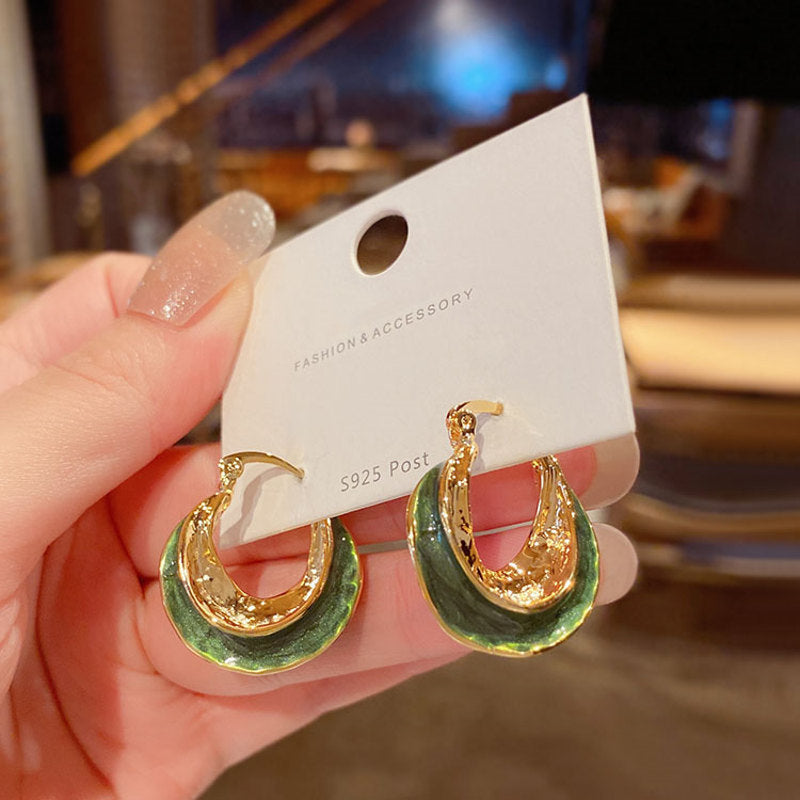 Irregular Gold Hoop Earrings | Glaze Gold Hoop Earrings in 14K Gold Plated