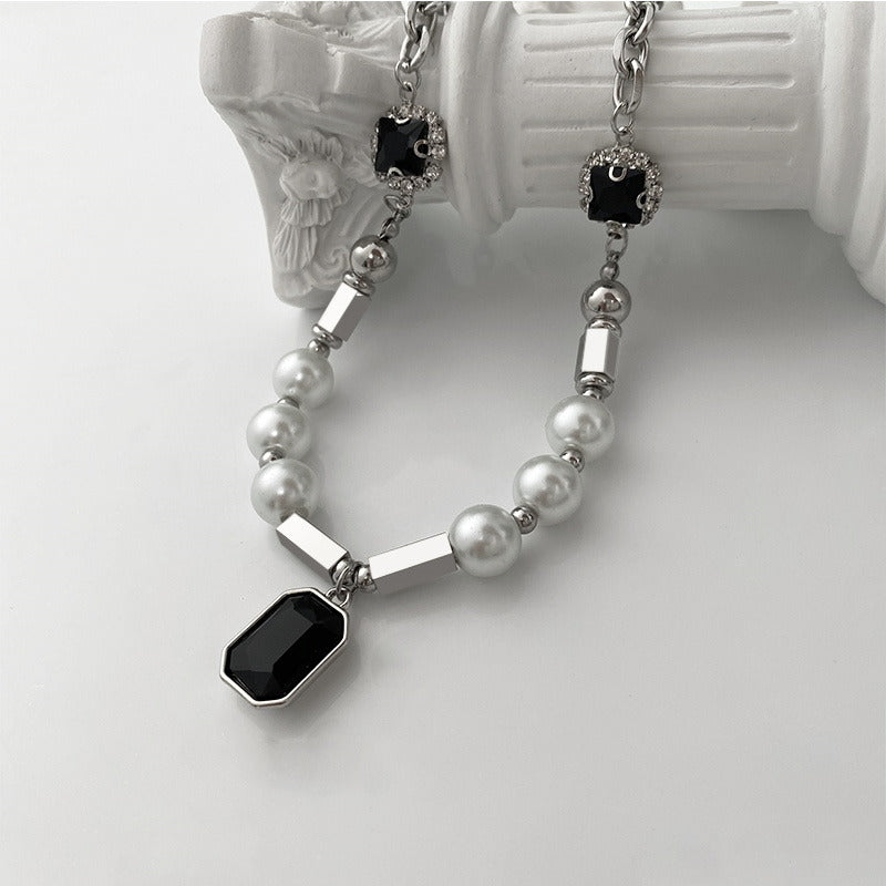 Mens Cuban Link Chain | Mens Pearl Necklace | Obisidian Necklace Mens