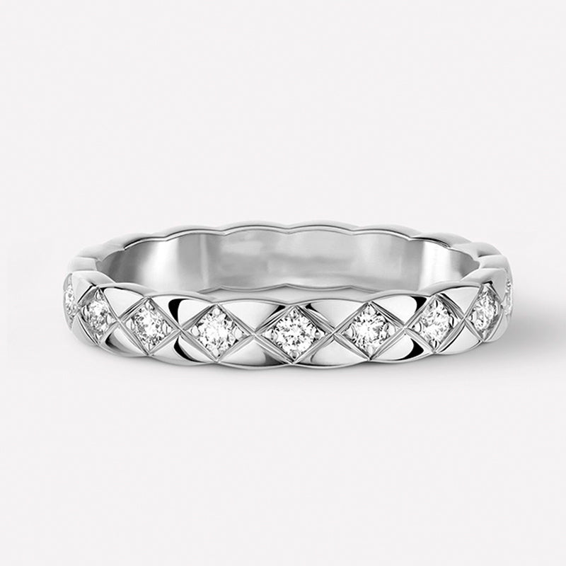 Wide Band Rings | Sterling Silver Ring with X Pattern | Wide Band Diamond Gold Ring for Women and Men