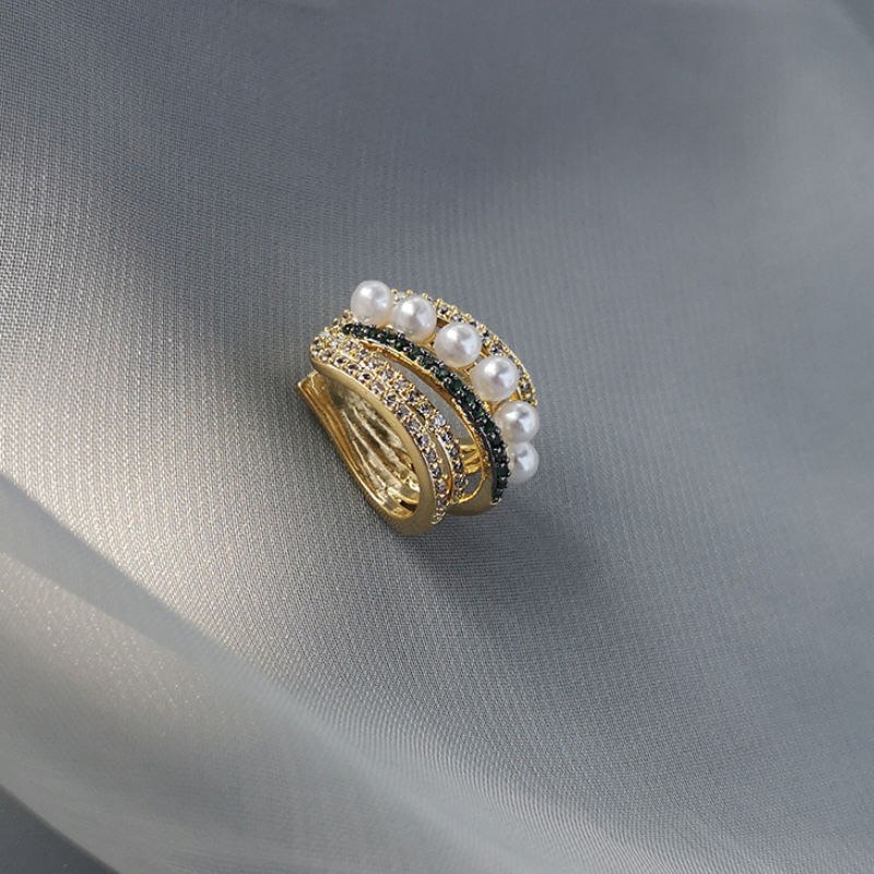 Clips para las orejas de perlas redondas retro, oro de 14 quilates sobre plata de ley (3 mm)