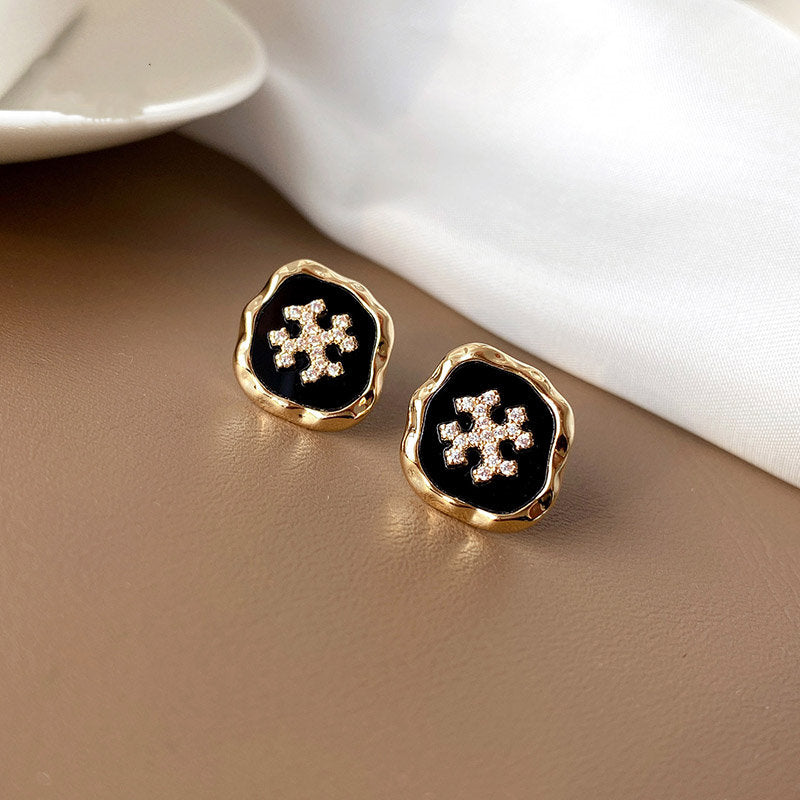 Pendientes de copo de nieve | Pendientes de resina | Pendiente de oro con pasadores de plata de ley