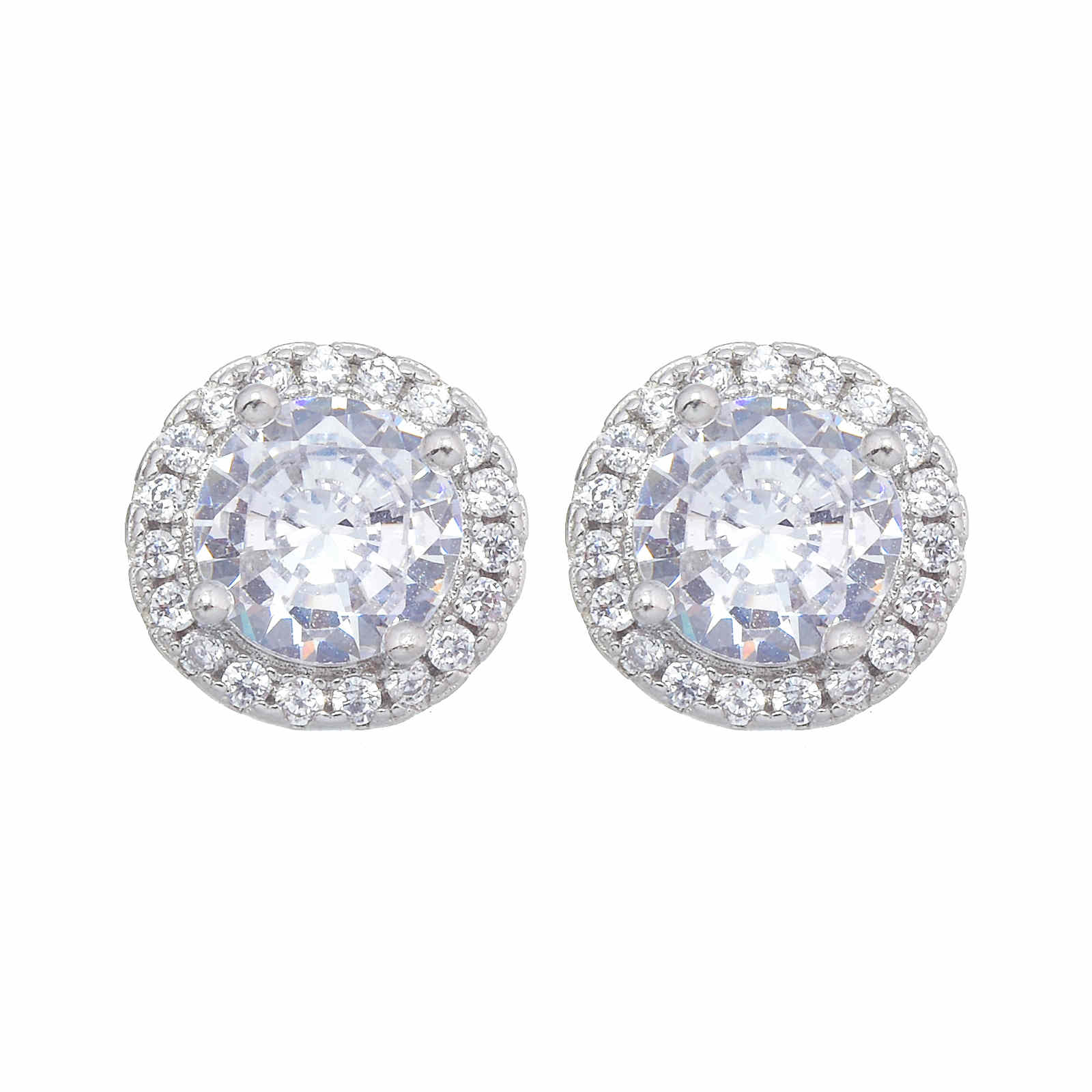 Pendientes de diamantes con forma de gota de agua y cuadrados redondos con pasador de plata S925