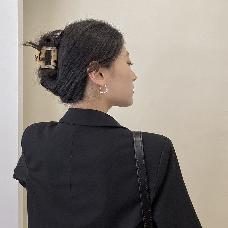 Pendientes de aro cuadrados retorcidos | Pendientes de aro gruesos en oro y plata